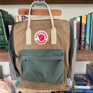 Fjallraven Kånken Backpack - Tan and Green Custom Color